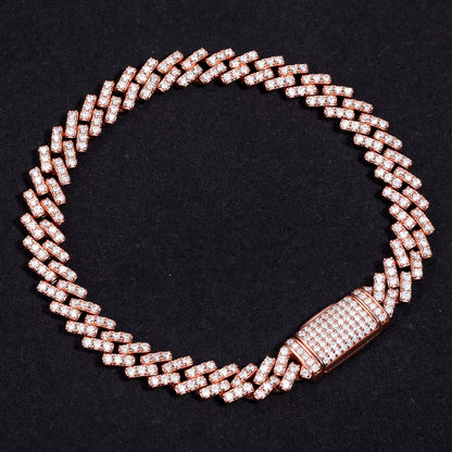 8Mm Rose Gold VVS Cuban Bracelet