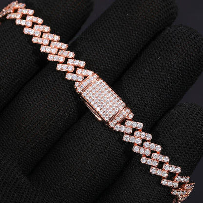 8Mm Rose Gold VVS Cuban Bracelet